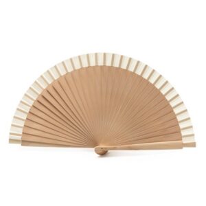 ABANICO BEIGE TELA PERSONALIZADO