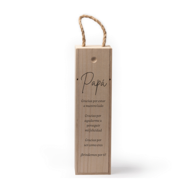 CAJA BOTELLA VINO MADERA PERSONALIZADA - Imagen 3