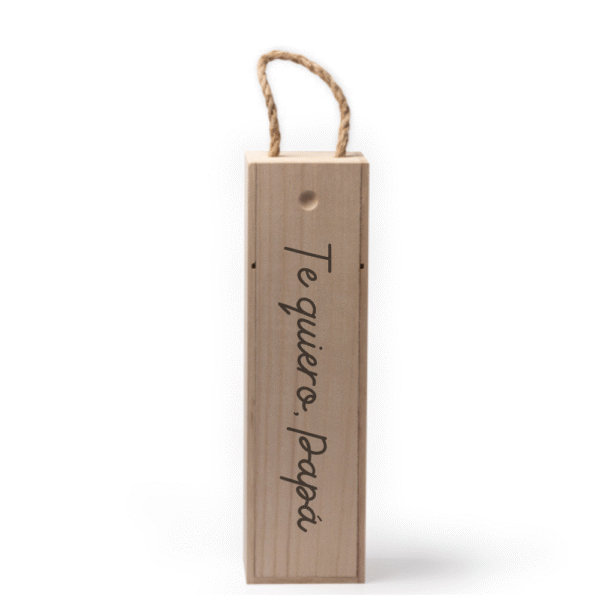CAJA BOTELLA VINO MADERA PERSONALIZADA - Imagen 2