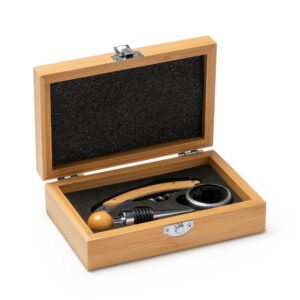 CAJA MADERA SET VINO