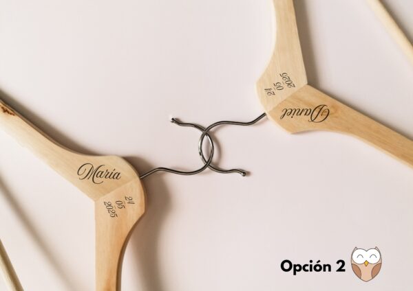 PERCHA PERSONALIZADA GRABADA LASER - 2 PERCHAS - Imagen 2