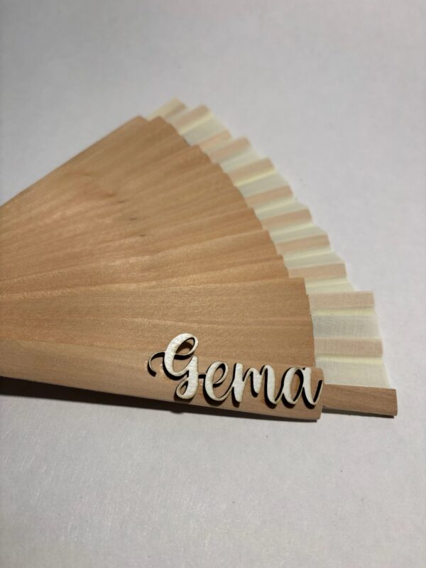 ABANICO BEIGE TELA PERSONALIZADO - Imagen 2