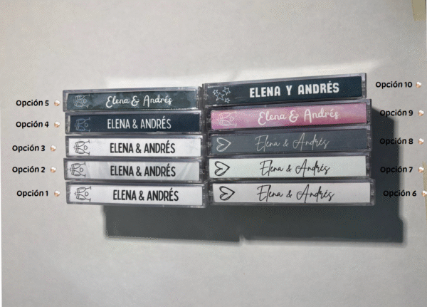 INVITACION DE BODA EN MADERA DISEÑO CASSETTE PERSONALIZADO - Imagen 6