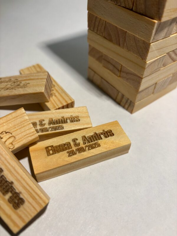 JENGA LIBRO DE INVITADOS BODA PERSONALIZADO - Imagen 3