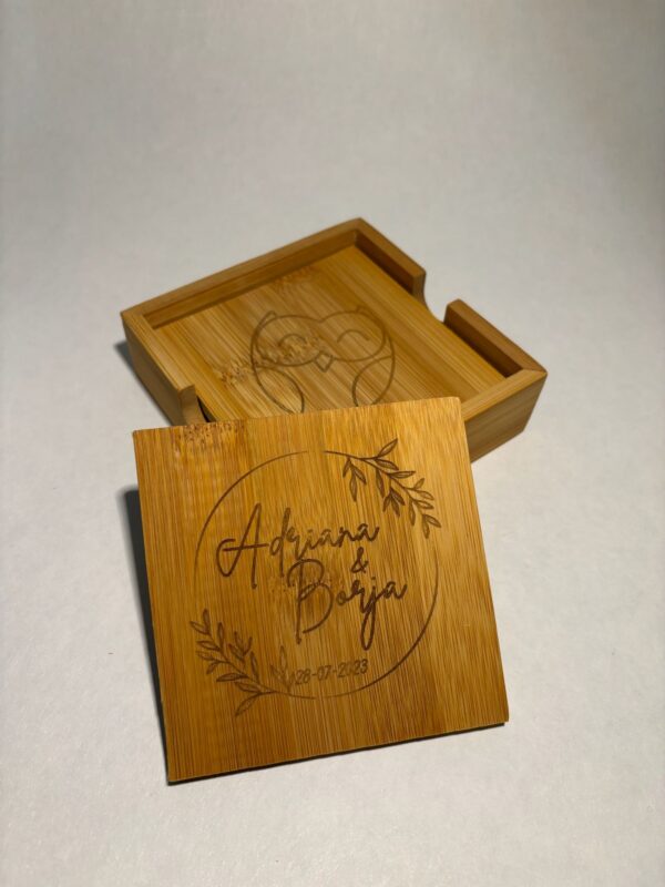 POSAVASOS BAMBU SET PERSONALIZADO - Imagen 4