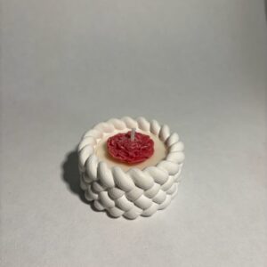 VELA FLOR ROSA CON NUDOS