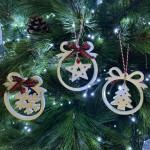 PACK 3 BOLAS DE NAVIDAD RESINA