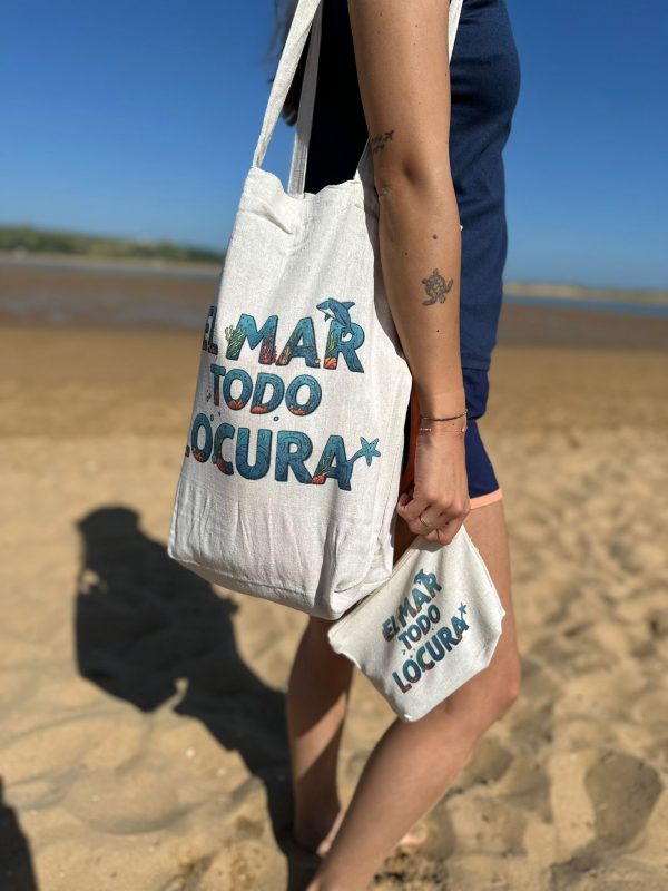 PACK Bolso + Neceser Playa "EL MAR TODO LO-CURA" DELFÍN - Imagen 2